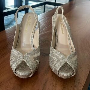 ONLY WORN ONCE Lulu Townsend Golden Sparkle Heels